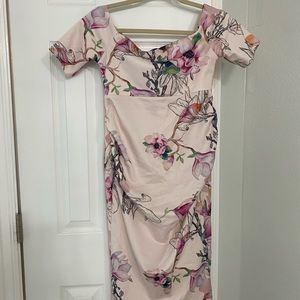 ASOS floral off shoulder maternity dress sz 6